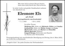 Traueranzeige Eleonore Els