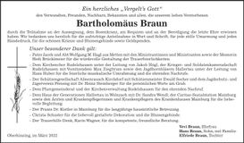 Traueranzeige Bartholomäus Braun