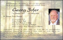 Traueranzeige Georg Jofer