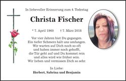 Traueranzeige Christa Fischer