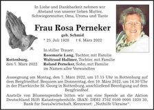 Traueranzeige Rosa Perneker