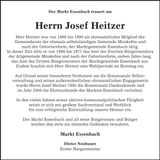 Traueranzeige Josef Heitzer
