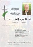 Traueranzeige Wilhelm Beibl