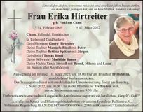 Traueranzeige Erika Hirtreiter