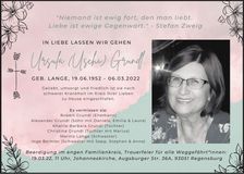 Traueranzeige Ursula Grundl