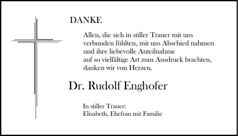 Traueranzeige Rudolf Dr. Enghofer