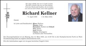 Traueranzeige Richard Kellner