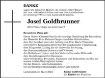 Traueranzeige Josef Goldbrunner