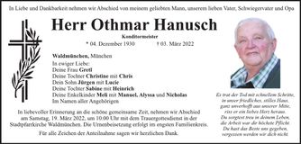 Traueranzeige Othmar Hanusch