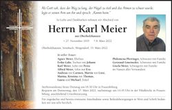 Traueranzeige Karl Meier