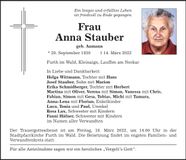 Traueranzeige Anna Stauber