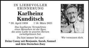 Traueranzeige Karlheinz Kunditsch