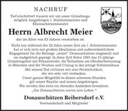 Traueranzeige Albrecht Meier