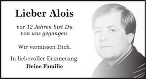 Traueranzeige Alois Macher