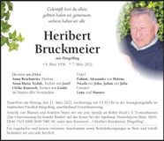 Traueranzeige Heribert Bruckmeier