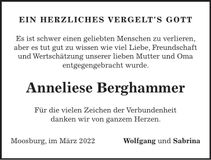 Traueranzeige Anneliese Berghammer