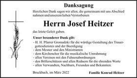 Traueranzeige Josef Heitzer