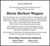 Traueranzeige Herbert Wagner