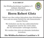 Traueranzeige Robert Glotz