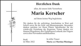 Traueranzeige Maria Kerscher