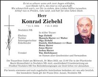 Traueranzeige Konrad Ziebehl