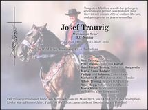 Traueranzeige Josef Traurig