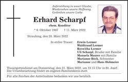 Traueranzeige Erhard Scharpf