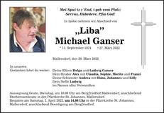 Traueranzeige Michael Ganser