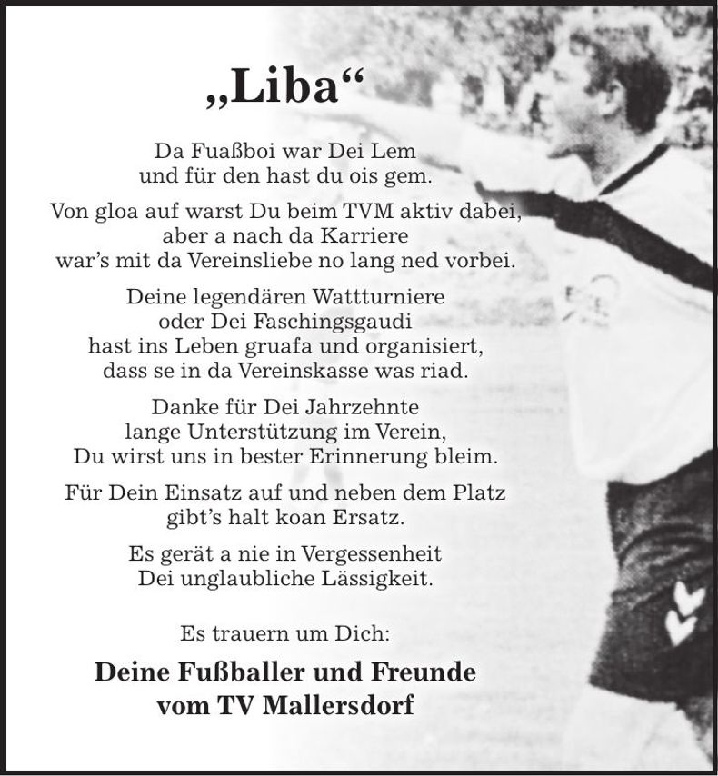 Traueranzeige Liba 