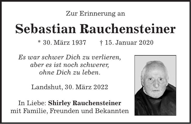 Traueranzeige Sebastian Rauchensteiner