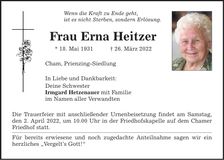 Traueranzeige ERna Heitzer