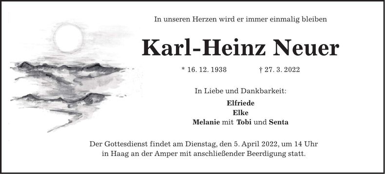Traueranzeige Karl-Heinz Neuer