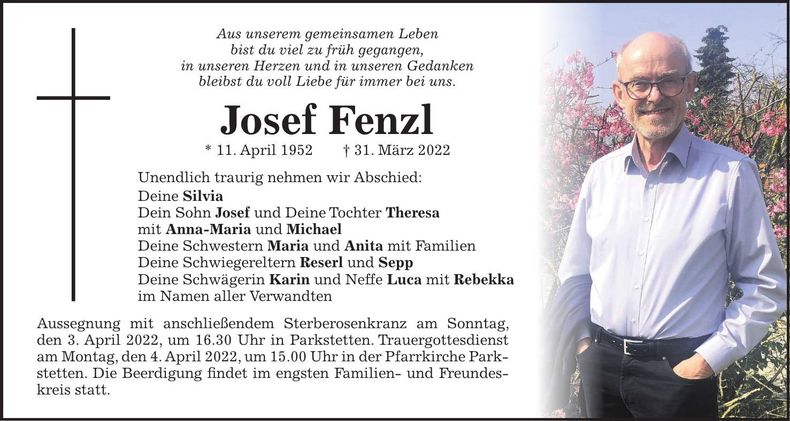 Traueranzeige Josef Fenzl