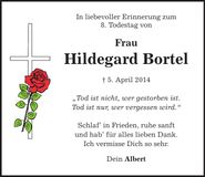Traueranzeige Hildegard Bortel