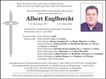 Traueranzeige Albert Englbrecht