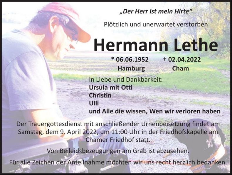 Traueranzeige Hermann Lethe