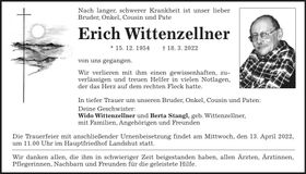 Traueranzeige Erich Wittenzellner