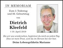 Traueranzeige Dieter Kleeberg