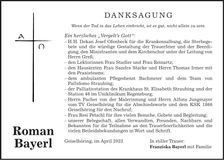 Traueranzeige Roman Bayerl