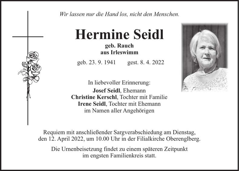 Traueranzeige Hermine Seidl