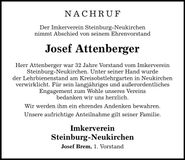 Traueranzeige Joseg Attenberger