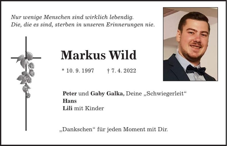 Traueranzeige Markus Wild