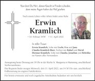 Traueranzeige Erwin Kramlich