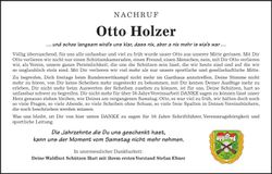 Traueranzeige Otto Holzer