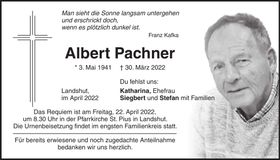 Traueranzeige Albert Pachner