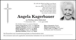 Traueranzeige Angela Kagerbauer