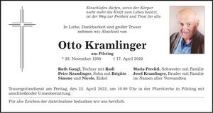Traueranzeige Otto Kramlinger
