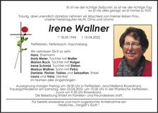 Traueranzeige Irene Wallner