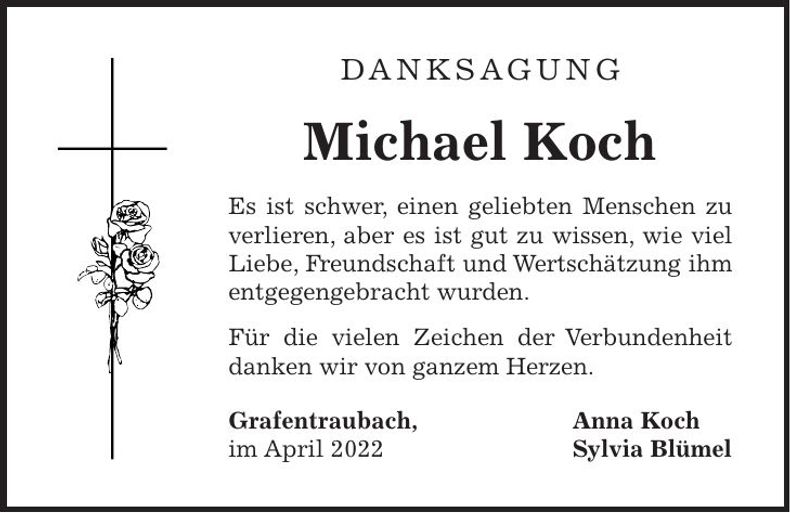 Traueranzeige Michael Koch