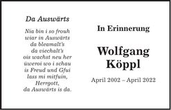 Traueranzeige Barbara Köppl